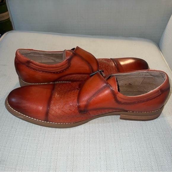 Stacy Adams Fenwick Cap Toe Monk Strap Oxford, 13W, Burnt Orange - Picture 7 of 12